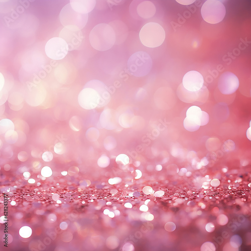 abstract christmas background with snowflakes and pink glitter generative in ai