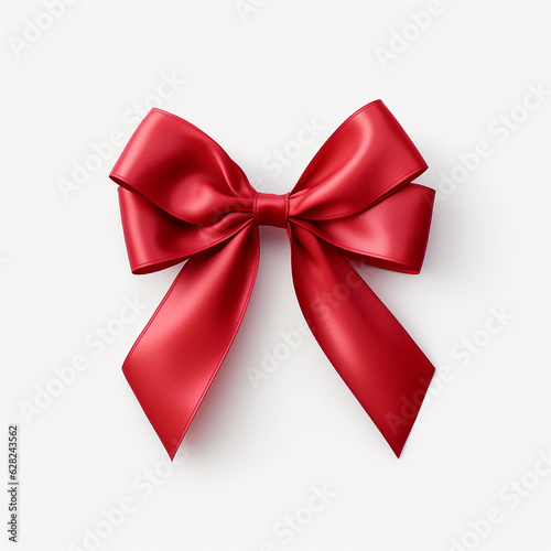 red bow isolated on white background generative in ai