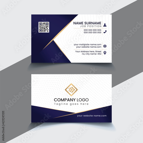 blue and golden foil business card
