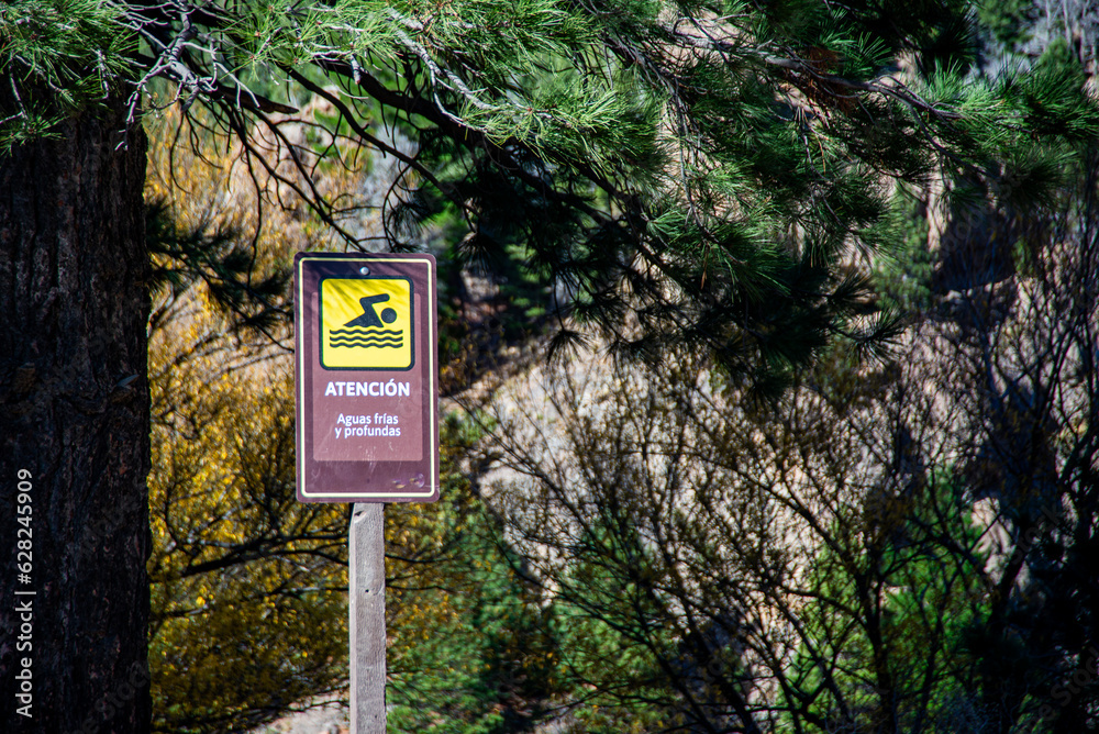 Warning sign. Warning sign.