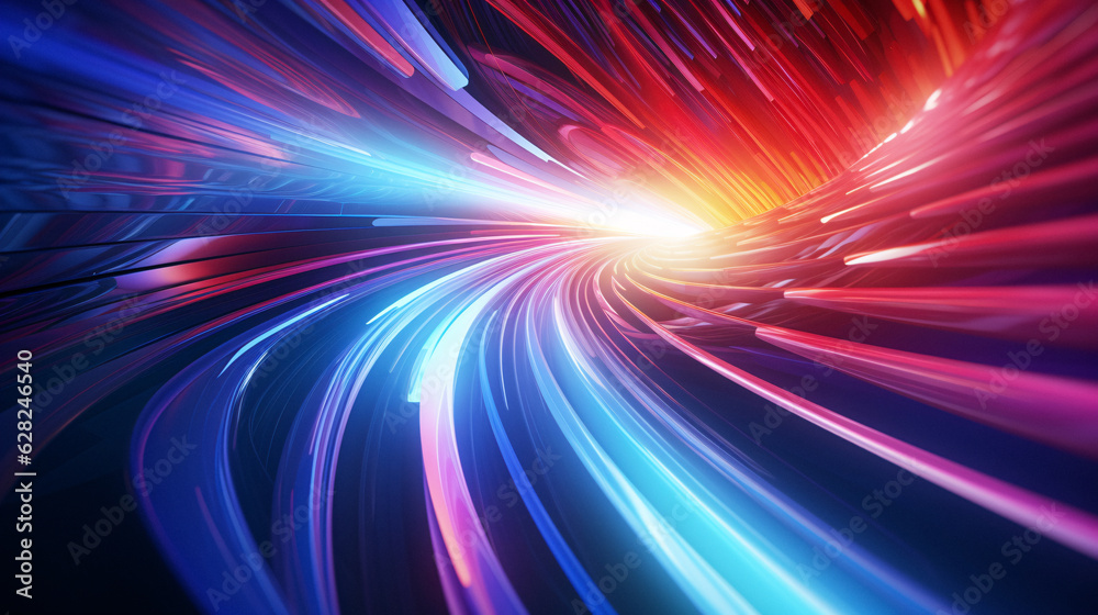 Vibrant and Mesmerizing Close-Up of Colorful Light Streaks on a Black Background, Generative AI Vibrant and Mesmerizing Close-Up of Colorful Light Streaks on a Black Background, Generative AI