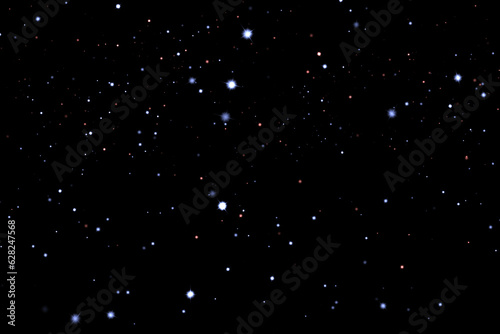 Field of stars in the space night. Surrounded by the empty dark center. Background of Universe, The sky is cloudless at Black backdrop.