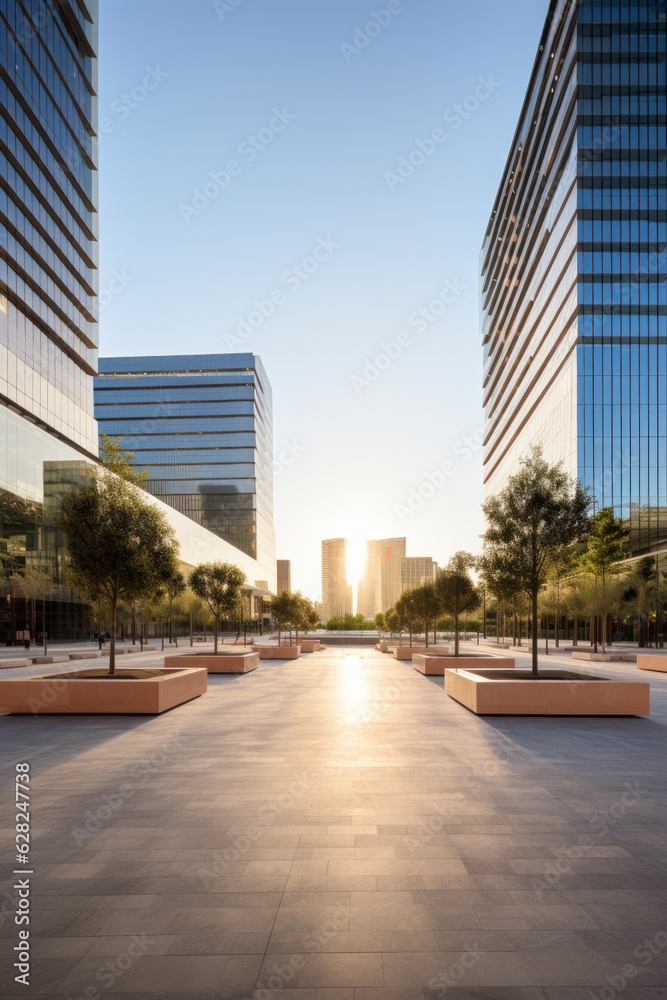 Fototapeta premium modern building with empty floor at night