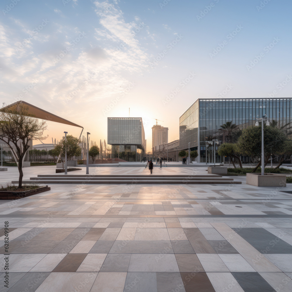 Fototapeta premium modern building with empty floor at night