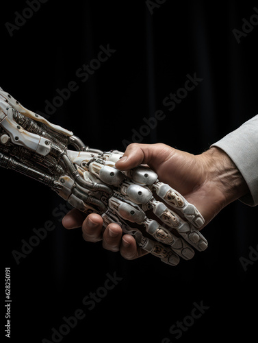 handshake between a human and an AI