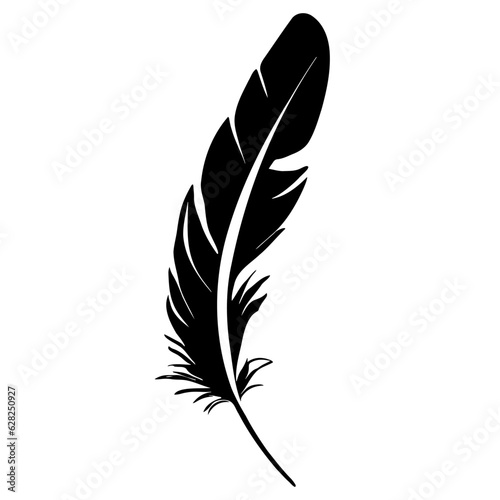 Bird Feather silhouette. Vector illustration