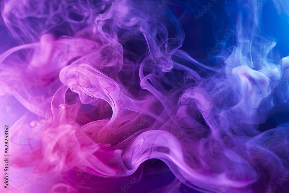 Background made with smoke in blue and purple colors. Abstract background in minimalist smoke in blue, purple and magenta dark gray. Color mist abstract background. Generative AI Background made with smoke in blue and purple colors. Abstract background in minimalist smoke in blue, purple and magenta dark gray. Color mist abstract background. Generative AI