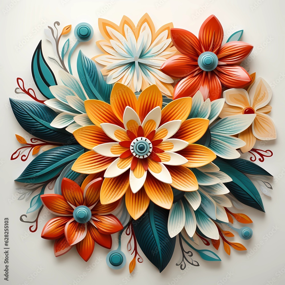 pattern of colorful flowers pattern of colorful flowers