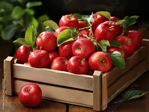 box with red apples