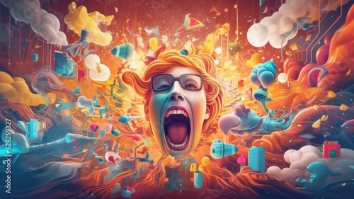 symbolizing viral content on social media, featuring content that spreads rapidly and gains significant attention and engagement
