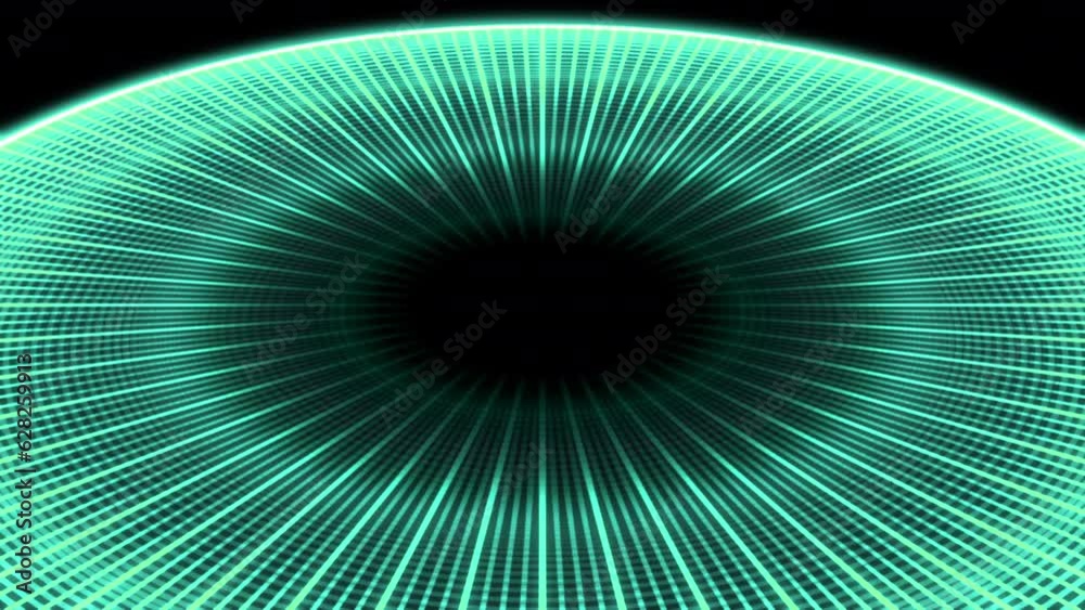 3D Circles Geometric Patterns X60 Degrees Ripples L Green Animation Loop