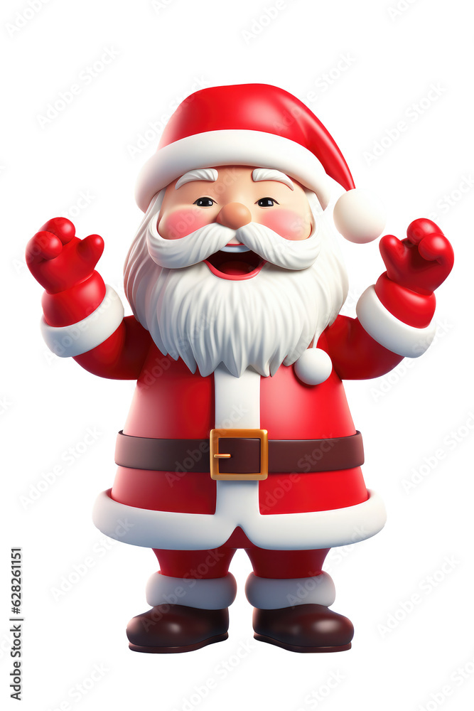 Fototapeta premium Santa claus character isolated on transparent background. Generative ai.