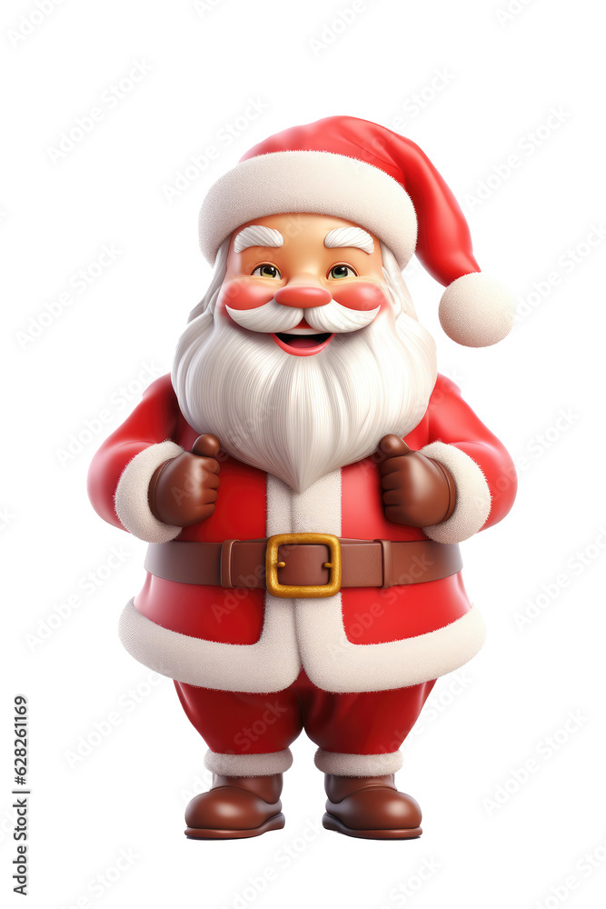 Santa claus character isolated on transparent background. Generative ai.