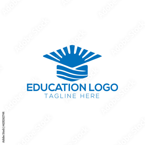 Open Book Logo Education Logo Flat Vector 