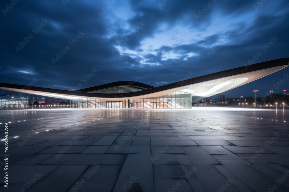 modern building with empty floor at dawn modern building with empty floor at dawn