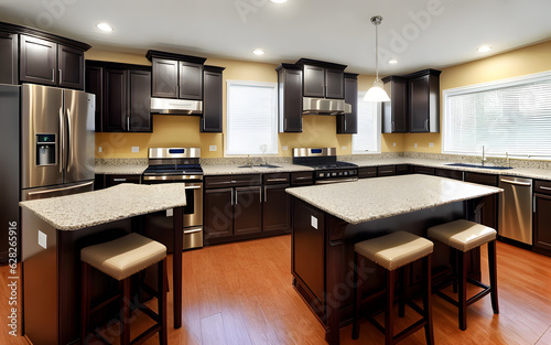 Photorealistic kitchen set minimalis modern style. Mockup kitchen. House kitchen