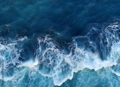 Aerial view of ocean waves. High quality photo