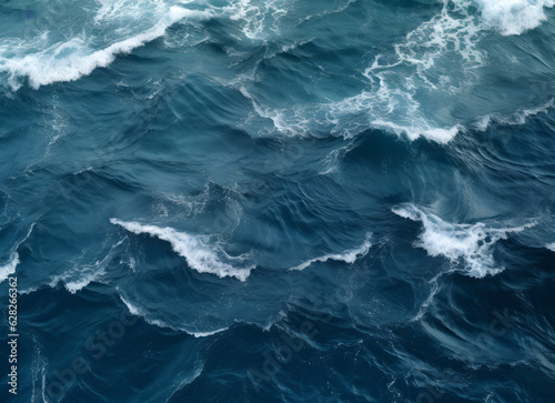 Blue sea water with waves and foam as a background. High quality photo