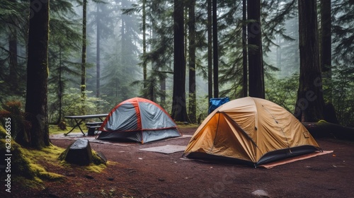 camping in the morning