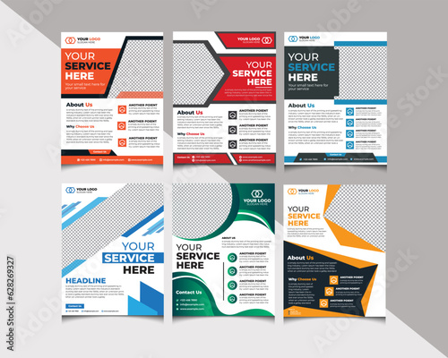Set of bundle modern creative minimalist corporate business flyer design vector template, Flyer Design Sale Create Eye-Catching Flyers Today, Exclusive Flyer Design sale 