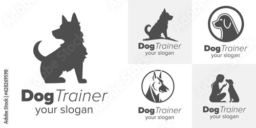 Doggy Design Delights: Set of Logo Templates Featuring Adorable Canine Icons - Unleash Your Creativity