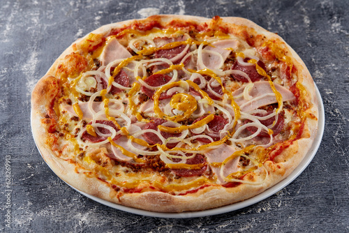 italian pizza on the dark background