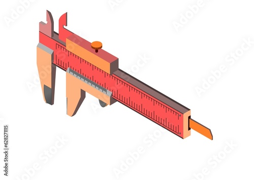 Foto A Vernier caliper isolated on white background
