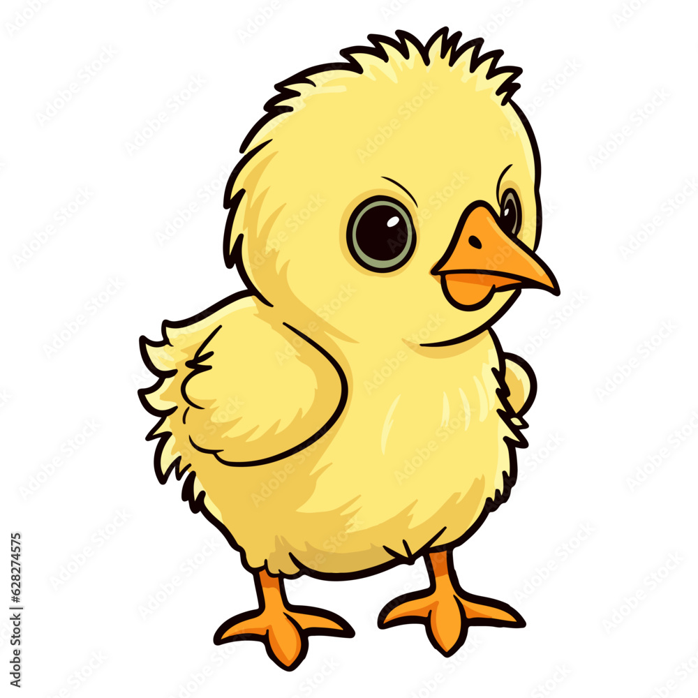 baby chicken cartoon cute vector