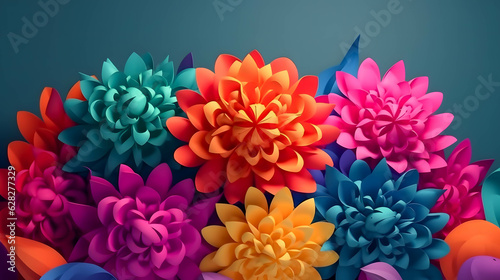 abstract colorful geometric flower background