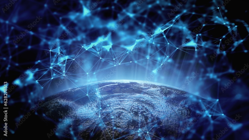 Communication technology with internet network. Telecommunication transfer Communication technology with internet network. Telecommunication transfer