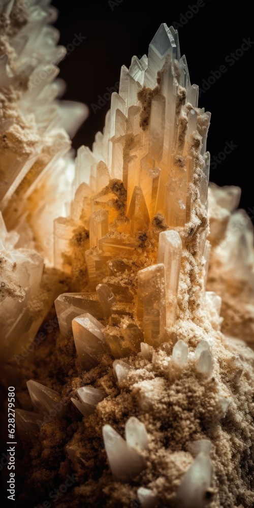 Closeup photo of mineral calcit stone, macro. Generative AI Closeup photo of mineral calcit stone, macro. Generative AI