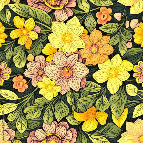 Flowers Flower Floral Pattern Seamless Summer Textile flower pattern. Flowers Flower Floral Pattern Seamless Summer beautiful. Seamless flower pattern that exudes elegance and charm. The design featur