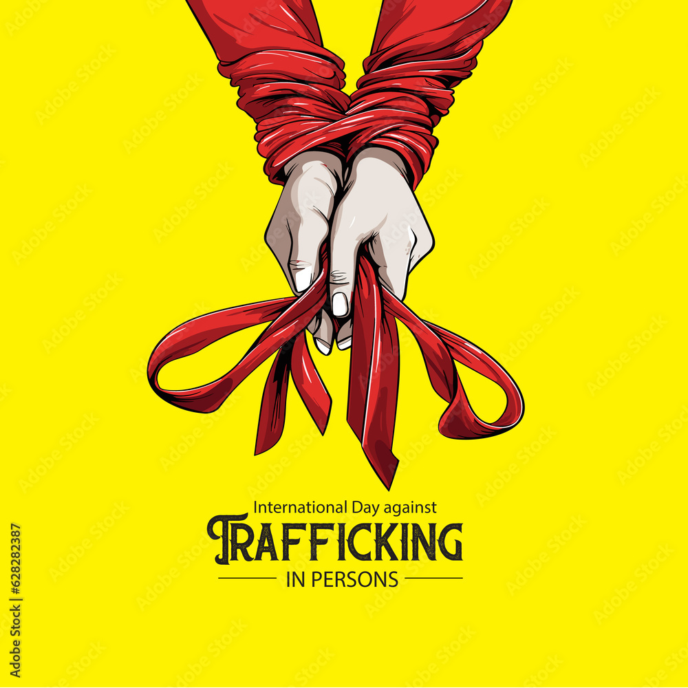 Breaking Chains International Day against Trafficking in Persons Stock