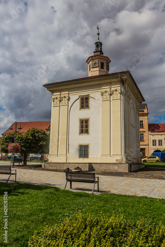 Chapel of saint Family on Husovo namesti square in Benatky nad Jizerou, Czech Republic photo