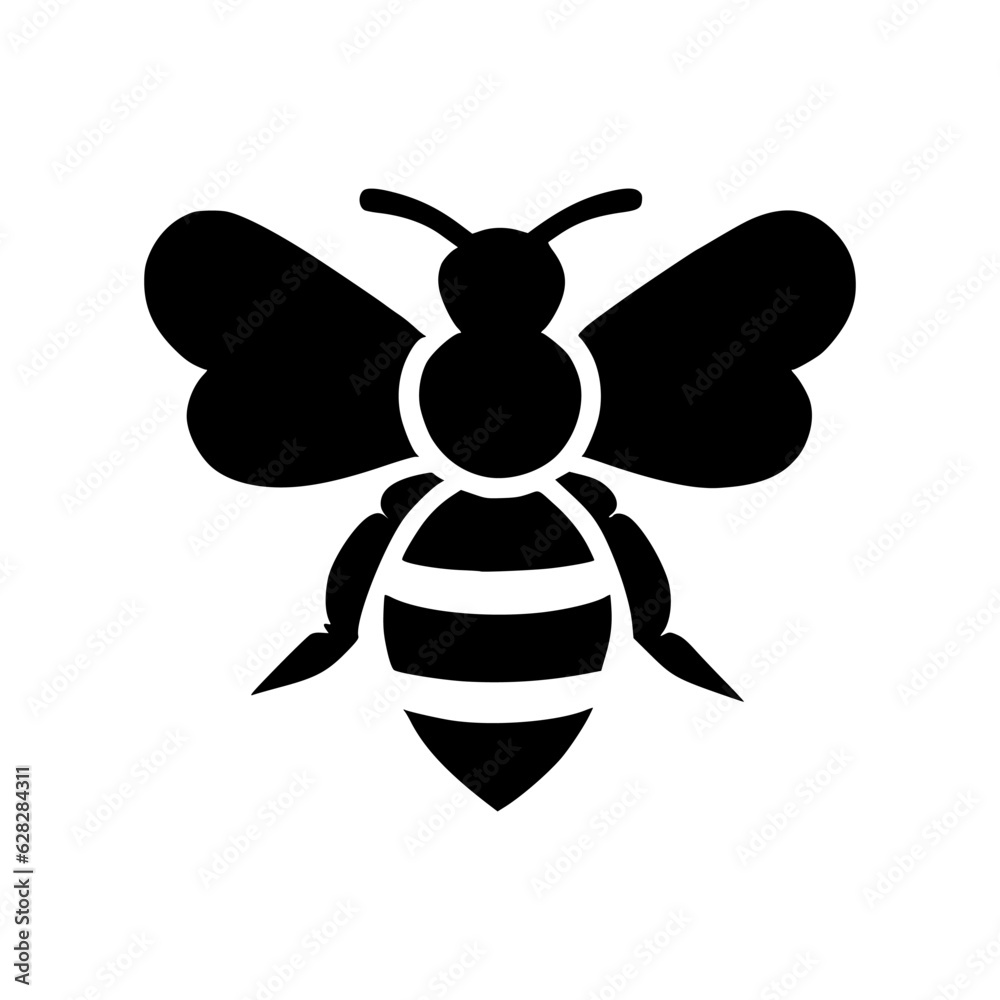 Professional black and white bee logo, suitable for a variety of industries. Minimalistic aesthetic, isolated on a white background. Silhouette icon of a wasp. simple logo of a honey. Professional black and white bee logo, suitable for a variety of industries. Minimalistic aesthetic, isolated on a white background. Silhouette icon of a wasp. simple logo of a honey.