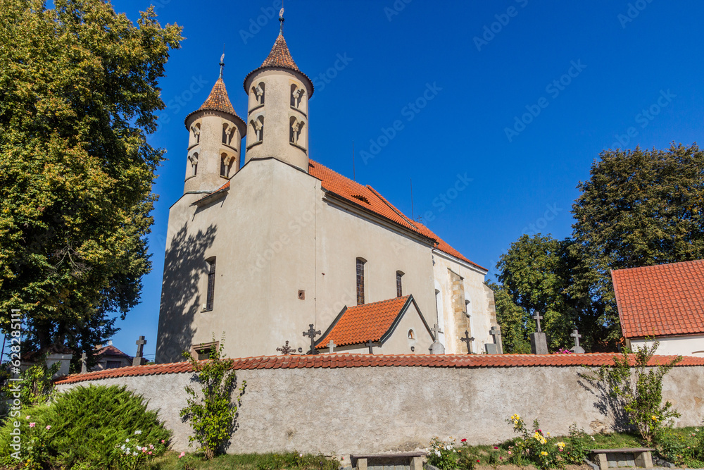 Naklejka premium Saint Bartholomew church in Kondrac village, Czech Republic