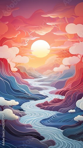 High-Definition Pastel Gradient Wallpaper: An Aesthetic and Calming Background for Apple Devices and Mobile Phones in 32K Resolution. Generative Ai