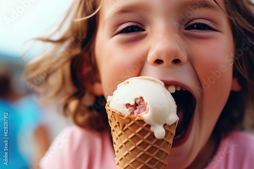 Child is eating delicious i...
