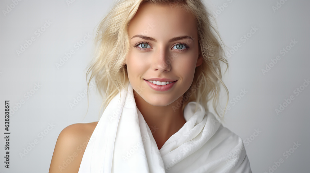 attractive woman in towel Generative AI attractive woman in towel Generative AI