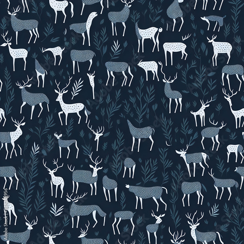 abstract dark color deer pattern, generative ai © Hastuti