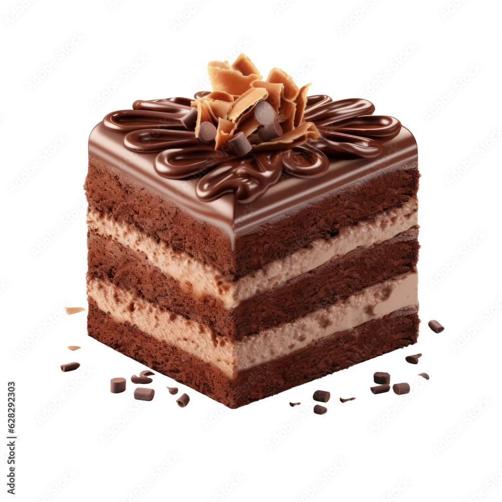 Chocolate dessert isolated on transparent background , generative ai Chocolate dessert isolated on transparent background , generative ai