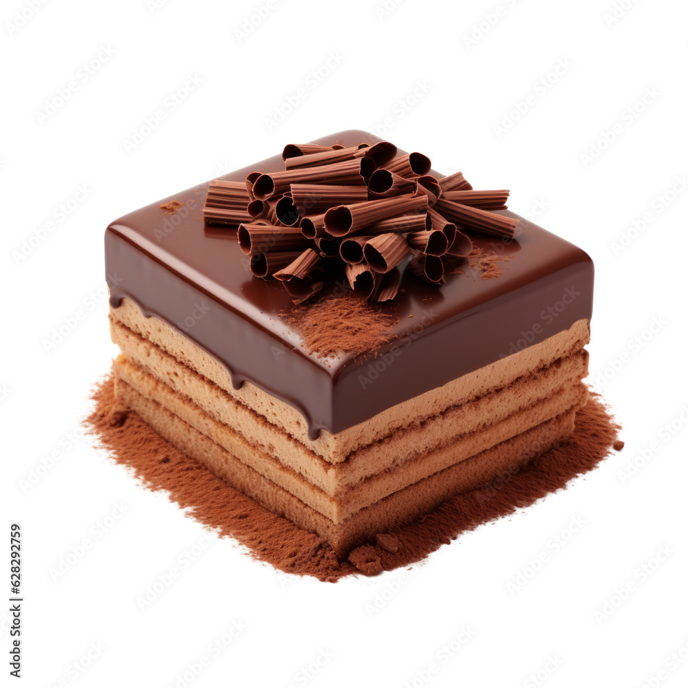 Chocolate dessert isolated on transparent background , generative ai