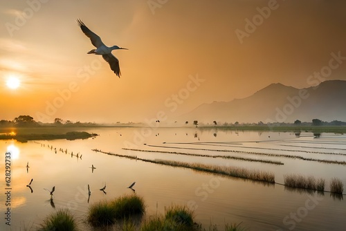 sunrise over the river