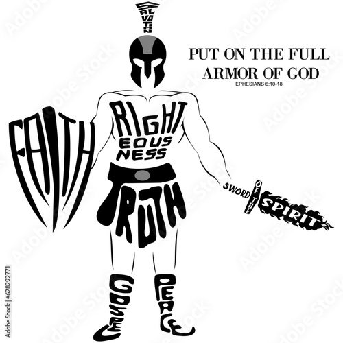 Medieval Soldier In The Armor Of God. 