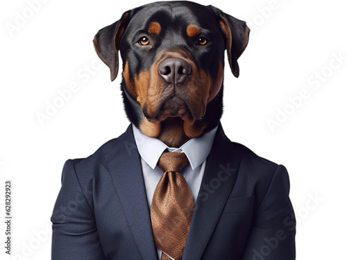 Rottweiler Sales Consultant with No Background © Emojibb.Family