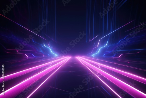 Neon tunnel with dark background © Maestro