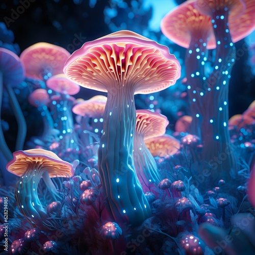 neon mushrooms | Generative AI