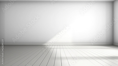 Minimalistischer Hintergrund einer hellen leeren Wand mit Boden und Schatten f  r Produktpr  sentation und Platz f  r Text