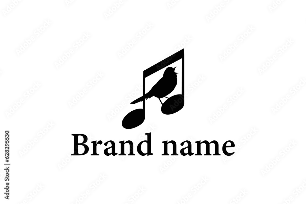 Singing Cannary Sparrow with Music Notes for Song Vocal or Nature Bird Voice logo design inspiration Singing Cannary Sparrow with Music Notes for Song Vocal or Nature Bird Voice logo design inspiration