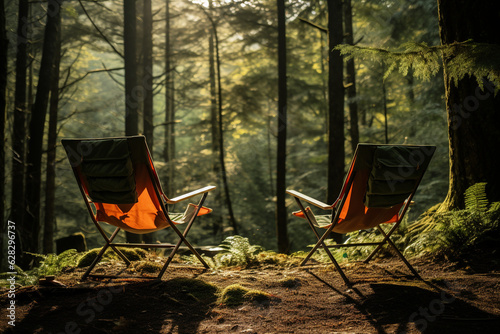 Camping Chairs in Nature made with AI generative technology © The Picture House
